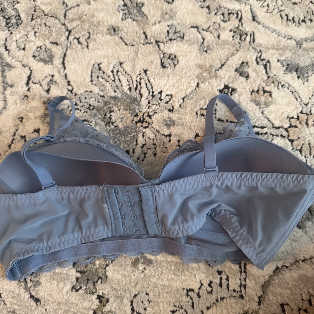 Maidenform Light Blue Floral Lace Underwire Longline Bralette DM1188 38C - Picture 6 of 8